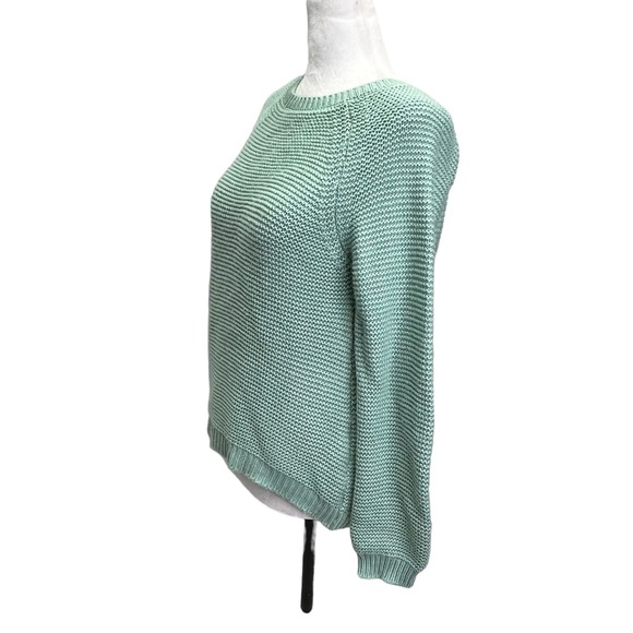 Anthropology Green Knit Long Sleeve Sweater Ribbon Tie On Back Size S - Picture 9 of 12